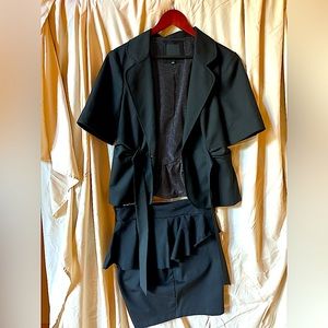 Express black jacket and skirt, size large
